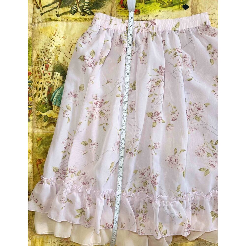 Axes Femme Ruffle Blouse Classical Rose Skirt Set Himekaji Coquette Shoujo Girl - Picture 15 of 16